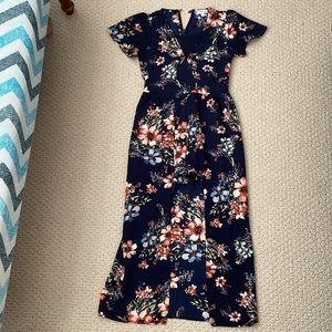 Monteau girl short jumpsuit with long skirt